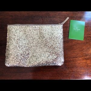 Kate Spade Gold Glitter Clutch